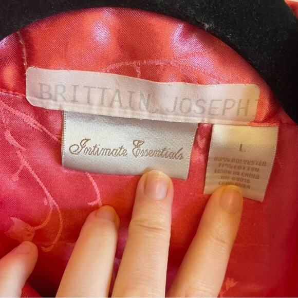 Vintage Brittain, Joseph L PINK pajama top button down flower - Picture 4 of 7